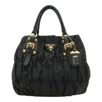 Prada Pre-owned Handbags, female, Black, Size: ONE SIZE Pre-owned Tessuto 2way bag