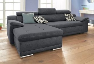 Sit&more Ecksofa »Andiamo L-Form« wahlweise mit Bettfunktion, inklusive Kopfteilverstellung