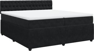vidaXL Cama Box Spring Con Colch&oacute;n Terciopelo Negro 200x200 Cm Vidaxl