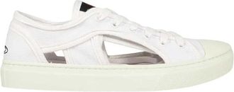 Vivienne Westwood Katoenen Canvas Sneakers Ronde Neus Rubber - Heren - Sneakers - Wit - 41 EU - Katoen - Schoenen