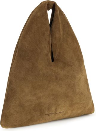 Maneb&igrave; Womens Louis Handbag Suede Tan Calf Leather Bos Taurus Shoulder Bags