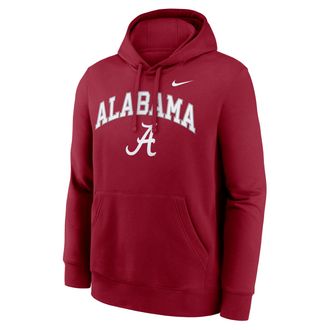 Nike Alabama Arch Nike Mens College Pullover Hoodie in Red | NKDK69WABN-Y48