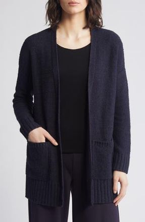 Eileen Fisher Organic Cotton Boucl&eacute; Cardigan in Nocturne at Nordstrom Rack, Size Xx-Small