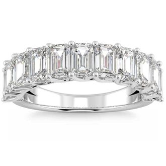 Pompeii3 3.60Ct Emerald Diamond U-Prong Wedding Anniversary Ring 14k Gold Lab Grown