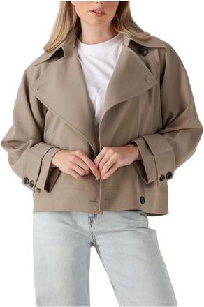 Second Female Jassen, Dames, Beige, L, Bruine Trenchcoat voor Vrouwen
