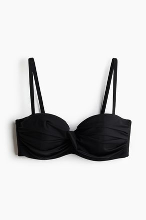 H&M Wattiertes Balconette-Bikinitop - Schwarz