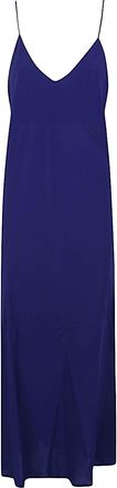 Alberto Biani Womens Georgette Long Slip Dress - Navy viscose - Size EU 42 (Womens)