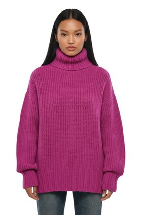 Lanvin Fuchcia Pink Turtle Neck Sweater