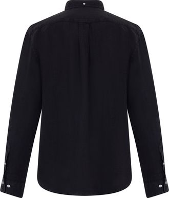 GANT Mens Long-Sleeved Linen Shirt Black