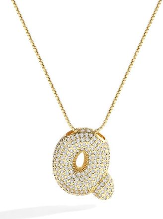 Mint & Lily Pave Bubble Initial Necklace in 18K Gold /Letter Q at Nordstrom