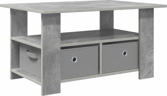 vidaXL Mesa De Caf&eacute; Gris Concreto 77 X 55 X 42 Cm Madera De Ingenier&iacute;a Vidaxl
