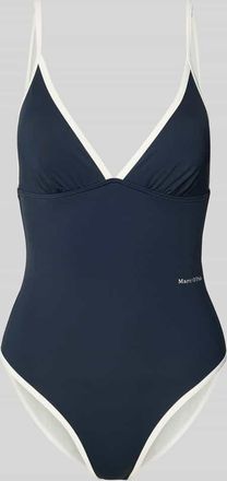 Marc O'Polo Badeanzug mit Kontrastdetails in Dunkelblau, Gr&ouml;&szlig;e XS
