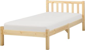 Beliani Cama Con Somier Moderna De Madera De Pino Clara 90 X 200 Cm Florac