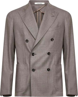 Tagliatore peak-lapel double-breasted blazer - men - Virgin Wool - 50 - Neutrals