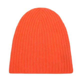 Roberto Collina Ribbed Beanie - Dames - Hoeden - Oranje - ONE Size - Kasjmier - Accessoires