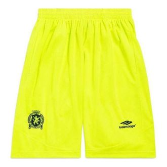 Balenciaga Baggy Soccer Shorts Neon Yellow 777709TPVW47110