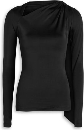 Victoria Beckham Gathered Stretch-jersey top - Black - 6 (UK6 / XS)