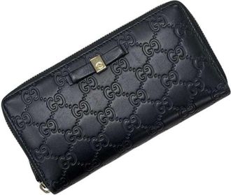 Gucci Black Leather Long Wallet (Bi-Fold) (Pre-Owned)