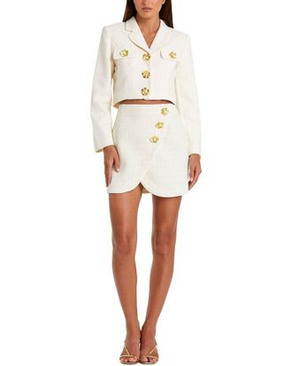 Mac Duggal Tweed Wrap Mini Skirt