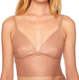 Susana Monaco Faux Leather Bralette In Nude