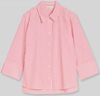 Tom Tailor Regular Fit Hemdbluse aus Lyocell-Baumwoll-Mix in Pink, Gr&ouml;&szlig;e 34