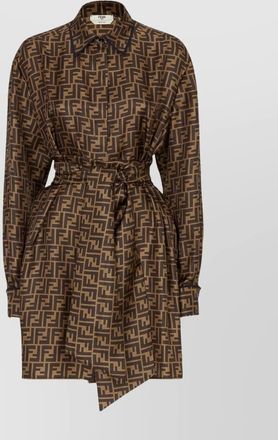 Fendi ff patterned twill coat