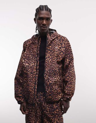 HUF Rainier - Giacca con stampa leopardata multicolore in coordinato