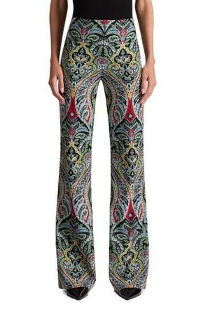 Alice & Olivia Teeny Paisley Print Flare Bootcut Pants in Paisley Poem at Nordstrom Rack, Size 2
