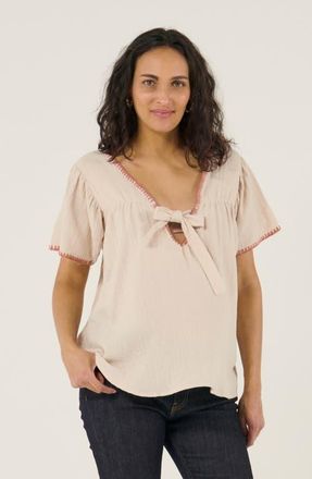 Cache Coeur Maternity and Nursing Blouse Soraya in Beige at Nordstrom, Size Xx-Large