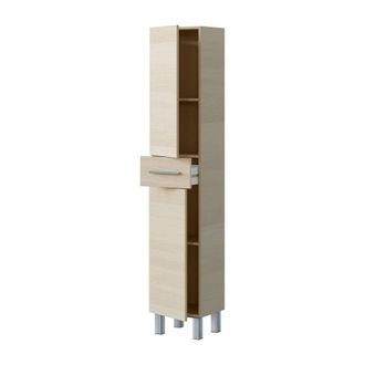 Dmora Dmora - Columna De Ba&ntilde;o Wilmington, Mueble De Pared Para Ba&ntilde;o Con 2 Puertas Y 1 Caj&oacute;n, Armario Alto, 35x31h182 Cm, Roble, Con Embalaje Reforzado