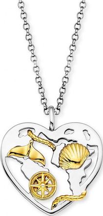 Engelsrufer Womens ERN-ALOHAHEART-BIG Ladies Aloha Heart Necklace - Gold Sterling Silver - One Size