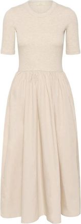 Inwear Feminine Melange Jurk met Korte Mouwen - Dames - Casual kleedjes - Beige - L - Kleedjes