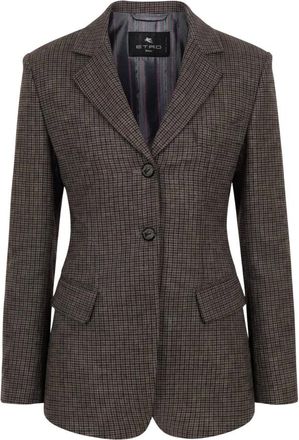 Etro Blazer in lana con revers classici - - Jackets - Donna - Grigio - M