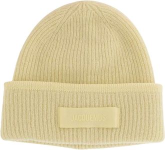 Jacquemus Light Yellow Knitted Beanie Cap