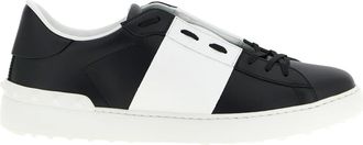 Valentino Garavani Schoenen, Heren, Zwart, 43 EU, Leer, Calfskin Open Sneaker