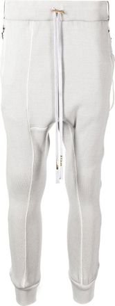 Boris Bidian Saberi crop-crotch detail track pants - men - Cotton - L - Grey