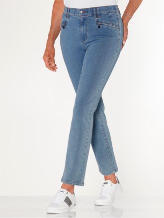 Casual Looks Bequeme Jeans CASUAL LOOKS, Damen, Gr. 36, Normalgr&ouml;ssen, blau, bleached, 99% Baumwolle, 1% Elasthan, unifarben, lang, Jeans Bequeme Jeans