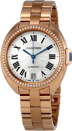 Cartier Pre-owned Cartier Cle Diamond Flinque Sunray Effect Dial Ladies Watch WJCL0006