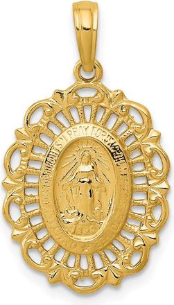 Diamond2Deal 10k Yellow Gold Oval Miraculous Medal Pendant