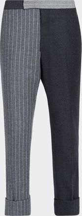 Thom Browne Men & apos;s Fit 1 Classic Backstrap Banker Stripe Flannel Trousers