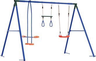 vidaXL Juego De Columpios Exterior Multicolor Acero Y Pe Vidaxl