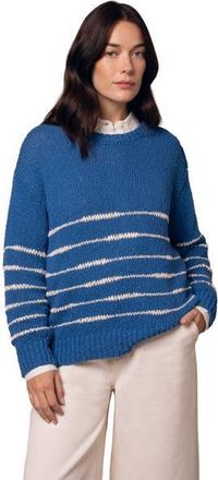 Celtic & Co. Long Sleeve Drop Stitch Breton Sweater in Lapis/ecru at Nordstrom, Size X-Large