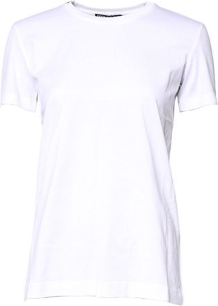 Dolce & Gabbana Womens White Cotton Crew Neck Short Sleeves T-Shirt