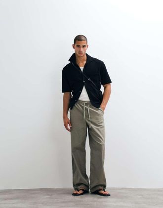 Arket Polo a maniche corte nera in misto cotone-Nero