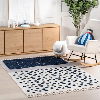 nuLOOM Alena Starry Night High-Low Kids Tasseled Area Rug