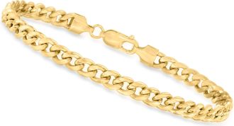 Canaria Canaria Mens 5.9mm 10kt Yellow Gold Cuban-Link Bracelet