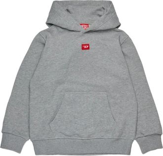 Diesel Kids Sweatshirts, male, Gray, 8 Y, Grey Hoodie Cotton Sweatshirt Embroidered Logo