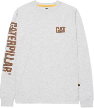 CAT Merkenbanner Lange Mouwen Katoenen Mannen Cr&egrave;me T-Shirt