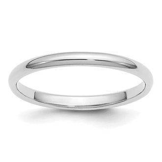 Diamond2Deal Platinum 2mm Half Round Wedding Band Ring