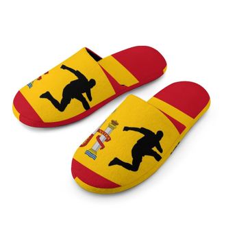 Generic Spain Spanish Flag Soccer Shooting Mens House Slippers Slip Indoor Slipper On Shoes Warm Outdoor